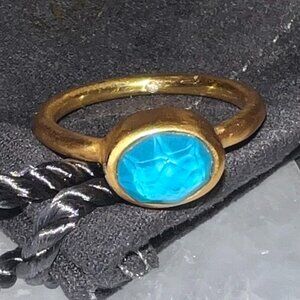 Julie Vos Stacking Ring iridescent Bahamian blue